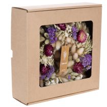 Artikel Trockenblumenkranz 25 cm – Runde Tisch- und Wanddekoration in Beige, Lila und Rot
