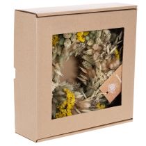 Artikel Trockenblumenkranz 25 cm aus echten Blüten für Innenbereich in Beige und Gelb