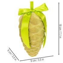 Artikel Dekozapfen Kunststoff 18cm Grün 3 Stück mit Schleifen