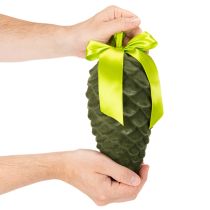 Artikel Künstliche Zapfen-Anhänger mit Geschenkband und Schleife 23cm Grün 3er Set
