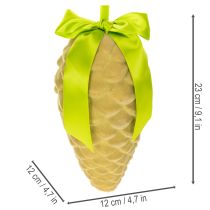 Artikel Künstliche Zapfen-Anhänger mit Geschenkband und Schleife 23cm Grün 3er Set
