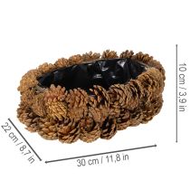 Artikel Pflanzschale aus Tannenzapfen oval 30cm naturbraun