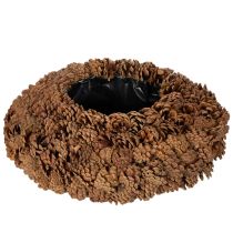 Artikel Runde Schale aus natürlichen Tannenzapfen 38 cm Ø, 14 cm hoch, braun