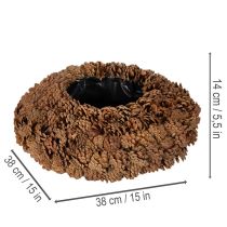 Artikel Runde Schale aus natürlichen Tannenzapfen 38 cm Ø, 14 cm hoch, braun