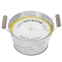 Artikel Citronella-Kerze im Zinkeimer mit Holzgriffen, 15 cm, Gelb, für Outdoor