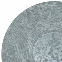 Artikel Dekoteller Zink gerillt Ø35 cm Grau