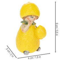 Artikel Zitronenkind Dekofiguren Polyresin Gelb 9 cm 3er-Set für Wohnräume und Balkon
