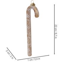 Artikel Zuckerstangen-Ornament aus Glas, 22 cm, Bronze und Weiss, Weihnachtsdekoration