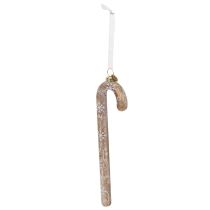 Artikel Zuckerstangen-Ornament aus Glas, 22 cm, Bronze und Weiss, Weihnachtsdekoration