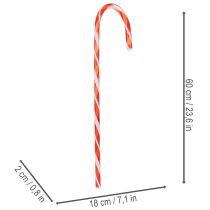 Artikel Künstliche Zuckerstangen aus Kunststoff 60cm Rot-Weiss 3er-Set für Weihnachtsdekoration