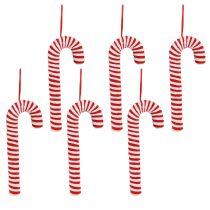 Artikel Flauschige Zuckerstangen Weihnachten Rot Weiß Dekoration 22cm 6er Set