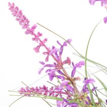 Artikel Künstliche Pflanze Dekogrün mit filigranen Blüten 67cm, Grün-Lila