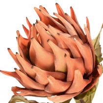 Artikel Artischocke Kunstblume Orange Kunststoff Ø15cm H73cm Dry Look Herbstdekoration