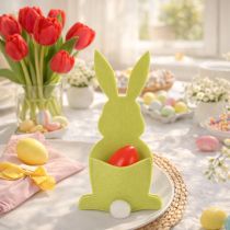 Artikel Bestecktasche Filz Hase Osterdeko 26cm Gelb/Grün 4er-Set