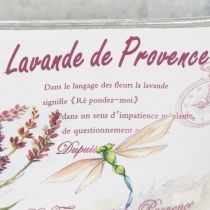 Artikel Blumenschale oval Metall Lavendelmotiv mit Griffen 32×15×15cm