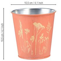 Artikel Metall-Blumentopf mit Wiesenblumen-Motiv Apricot/Gelb Ø10,5cm H10,5cm