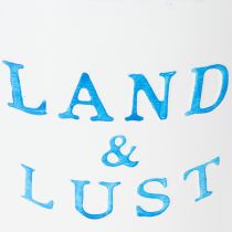Artikel Metall Übertopf Weiss Blau Ø14×H13cm Land & Lust Retro Design