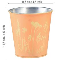 Artikel Blumentopf Metall Übertopf Ø11,5cm H11,5cm Pfirsich Gelb für Tisch- und Fensterdekoration