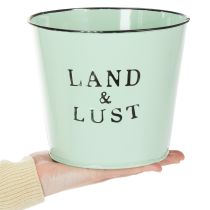 Artikel Blumentopf Metall Mintgrün Landhaus Ø17cm H15,5cm für Innen- und Aussenbereiche
