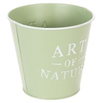 Artikel Blumentopf Zink mintgrün Ø15cm H13,5cm mit Aufschrift „Art of Nature“ für Innen- und Aussenbereiche