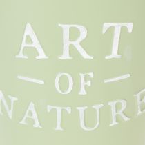 Artikel Blumentopf Zink mintgrün Ø15cm H13,5cm mit Aufschrift „Art of Nature“ für Innen- und Aussenbereiche