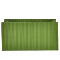 Artikel Gerippter Blumenübertopf aus Papier mit Folie, Grün und Olivgrün, 24 x 12 cm, 6 Stück
