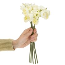 Artikel Bouquet künstliche Ranunkeln Weiss 32 cm 5 Zweige