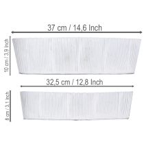 Artikel Ovale Metallschalen Weiss Silber 32,5cm und 37cm Set 2 Stück für Tisch- und Raumdekoration