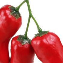 Artikel Lebensmittelattrappe Chilischoten Rot am Zweig aus Kunststoff 9 cm