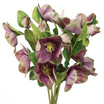 Artikel Christrosen Künstlich Schneerose Lila Blüte L35cm 6 St