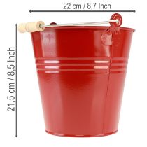 Artikel Deko Eimer aus Metall Rot Ø22cm H21,5cm 6L - Blumentopf oder Übertopf