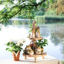 Artikel Deko Frosch Keramik Grün Braun Vintage L15,5cm 2 St