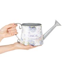 Artikel Deko Giesskanne Metall Hortensien Blumen Motiv 30x11x14,5cm für Innenbereich