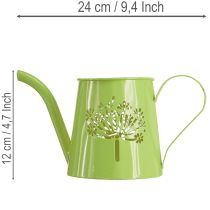 Artikel Deko-Giesskanne Metall mit Pusteblumen-Muster Grün, H12cm, 2er Set