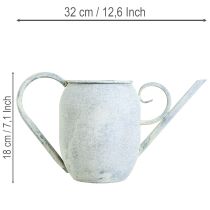 Artikel Deko-Giesskanne Metall Weiss-Blau 32x11x18cm für Innen- und Aussendekoration