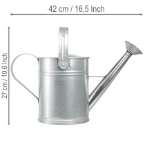 Artikel Deko Giesskanne Metall Silber 42x15,5x27 cm Retro Design Balkondeko Blumentopf