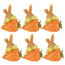 Artikel Dekofiguren Hasen mit Möhre aus Polyresin 6 cm 3er Set für Ostern