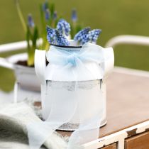 Artikel Deko Kanne mit Henkeln Metall Weiß, Schwarz H13cm 2St