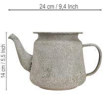Artikel Deko-Teekanne aus Metall Grau 24×14×14 cm im Vintage-Stil für Innenbereiche