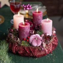 Artikel Deko Kürbis aus Stoff Kürbis am Stab Burgund Rosa Ø7cm 9St