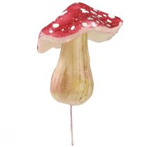 Artikel Deko Fliegenpilze aus Kunststoff, Rot-Weiss, 5,5/8 cm, 12 Stück, mit Draht