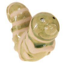 Artikel Lustige Wurm-Deko Keramikfiguren, 9x6 cm, Creme/Beige und Grün/Beige, 2 Stück