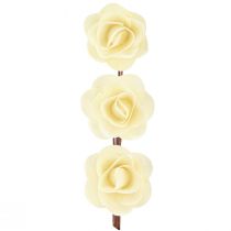 Artikel Künstliche Rosen Creme aus Holz Ø7,5 cm – 12er Set