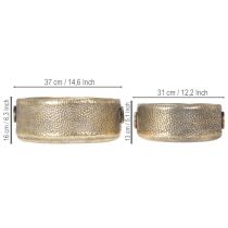 Artikel Deko-Schale aus Metall im Antik-Look Ø37/31cm, Golden, 2er-Set, für Innenräume