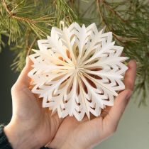 Artikel Set mit 4 Schneeflocken aus Papier Weiss zum Aufhängen 15 cm
