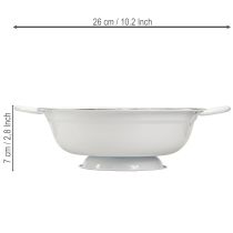 Artikel Deko-Schalen Metall Ø20.5cm Weiss Schwarz Vintage für Tisch- und Raumdekoration