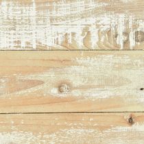 Artikel Deko Tablett Holz mit Füssen 30x30cm Braun Weiss Shabby Chic