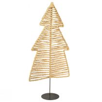 Artikel Deko Tannenbaum Schwarz Natur Metall Raffia 30×11,5×60cm