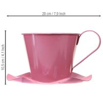 Artikel Deko Metall-Teetasse mit Teller Pink Ø12 cm H10 cm 8 Stück