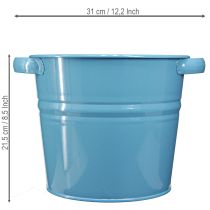 Artikel Deko Blumentopf Metall Blau 31x26x21,5 cm für Innen- und Aussendekoration